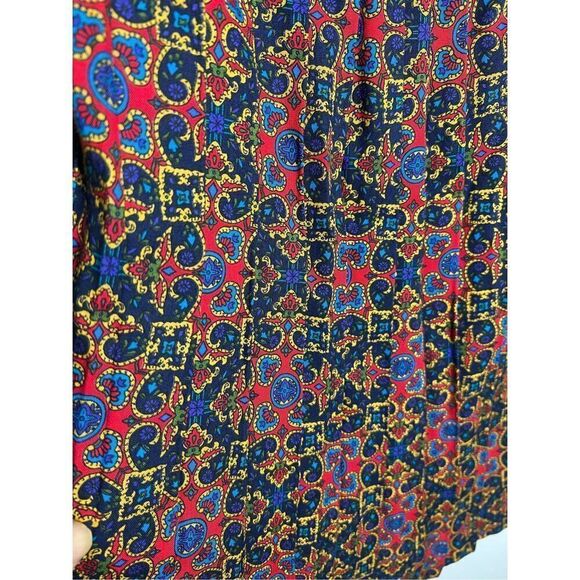 Vintage Jeffrey and Dara Set navy blue knit jacket with embroidery Skirt midi pl - Picture 4 of 16